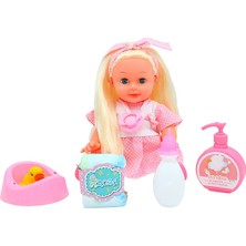 Global Toys Altını Islatan Ingilizce Konuşan Biberon ve Emzikli 32 cm Roza Bebek