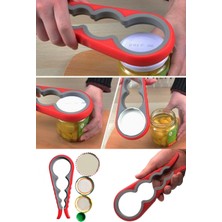 4 Fonksiyonlu Metal Üzeri Silikon Şişe Kavanoz Kapağı Açma Aparatı