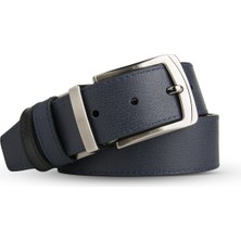Goay Luxery 3.5 cm Çift Taraflı Siyah&lacivert  Deri Erkek Kemer (7036)