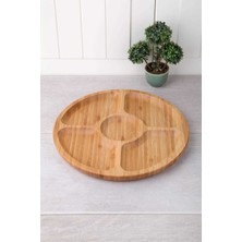 Bambu 25CM Yuvarlak 5 Bölmeli Sunum