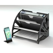 Pratik Ofis Masaüst�� Org_zoomanizer Düzenleyici A4 Evrak Rafı - Siyah