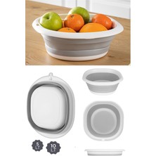 2'li Set Katlanır Badya Leğen Katlanabilir Badya Set 5 Lt - 10 Lt