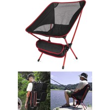 Kırmızı  Pratik Kamp Sandalyesi Koltuk Katlanır Piknik Sandalyesi HA067