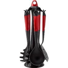 Kırmızı 6 Parça Standlı Servis Seti