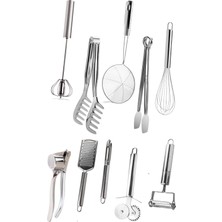 10 Adet Paslanmaz Çelik Pratik Mutfak Hazırlık Servis Seti