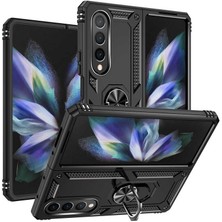 Kupa Samsung Galaxy Z Fold 4 Kılıf Darbe Emici Tank Armor Standlı Yüzüklü Mıknatıslı Sert Silikon Kapak
