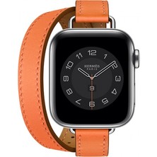 Teknoband Hermes Kordon Double Attelage Apple Watch Uyumlu 38/40/41MM Uyumlu