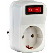 Ufo Tekli Akım Korumalı Anahtarlı Priz 16A 250V, Max 3500W Aşırı Yük Koruması (Beyaz)