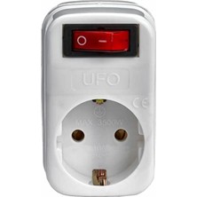 Ufo Tekli Akım Korumalı Anahtarlı Priz 16A 250V, Max 3500W Aşırı Yük Koruması (Beyaz)