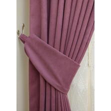 Taç Evdepo Home Taç Gül Kurusu Petek Kadife Dokulu Fon Perde, Pilesiz Düz Dikim Ekstrafor Büzgü, 500 x 250 cm