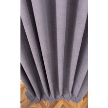 Taç Evdepo Home Taç Koyu Gri Petek Kadife Dokulu Fon Perde, Pilesiz Düz Dikim Ekstrafor Büzgü, 60 x 250 cm
