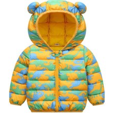 Baby Coat Kapüşonlu Desenli Kalın Bebek Montu - Açık Yeşil  (Yurt Dışından)