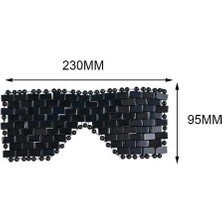 Sanlindou Doğal Yeşim Göz Demeği Göz Yama Göz Masaj Aracı Soğutma Kabartma Gözler Yorgunluk Perde Uyku Maskesi Göz Gevşeme Masaj Taş | Ev Kullanım Güzellik Cihazları (Siyah) (Yurt Dışından)