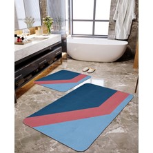 Talia Home 3 Renk Desenli 2'li Büyük Boy Banyo Paspas Seti