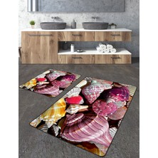 Talia Home Deniz Kabuklu 2'li Büyük Boy Banyo Paspas Seti