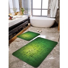 Talia Home Yeşil Renkli 2'li Büyük Boy Banyo Paspas Seti