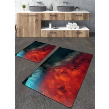 Talia Home Kırmızı Renkli 2'li Büyük Boy Banyo Paspas Seti