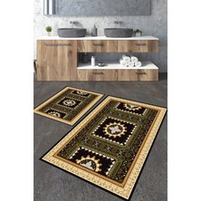 Talia Home Geleneksel Desenli 2'li Büyük Boy Banyo Paspas Seti