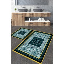 Talia Home Etnik Motif Klasik Desenli 2'li Büyük Boy Banyo Paspas Seti