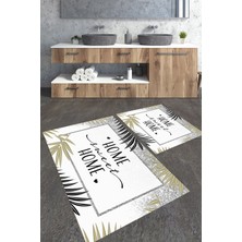 Talia Home Home Sweet Home Yazılı 2'li Büyük Boy  Banyo Paspas Seti