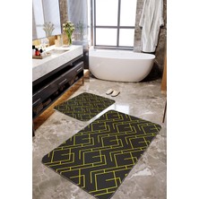 Talia Home Geometrik Desenli 2'li Büyük Boy Banyo Paspas Seti