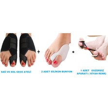 Silimo Full Set Ayak Baş Parmak Parmağı Kemik Kemiği Çıkıntısı Için  Aparat Ayırıcı Eğriliği Silikon Bunyon Egzersiz Lastiği Bükülme