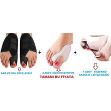 Silimo Full Set Ayak Baş Parmak Parmağı Kemik Kemiği Çıkıntısı Için  Aparat Ayırıcı Eğriliği Silikon Bunyon Egzersiz Lastiği Bükülme