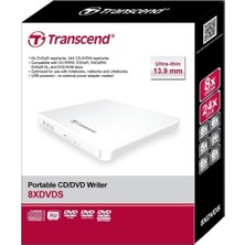 Transcend TS8XDVDS-W Slim 8x Harici DVD Yazıcı-Beyaz