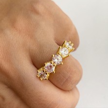 Simurg Jewellery Altın Kaplama Gümüş Beştaş Yüzük