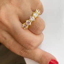 Simurg Jewellery Altın Kaplama Gümüş Beştaş Yüzük