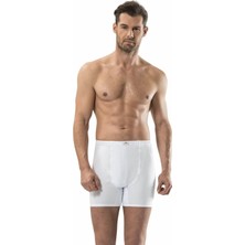 Jiber Erkek Beyaz Paçalı Penye Boxer 6lı Jiber 108