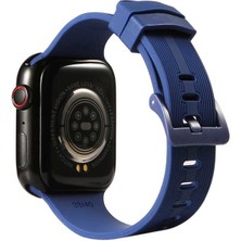 kilifone Apple Watch 7 45MM - Kordon Silikon Kordon Krd-23 - Lacivert