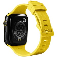 kilifone Apple Watch 7 45MM - Kordon Silikon Kordon Krd-23 - Sarı