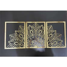 Numa Concept Lotus Çiçeği 3'lü Gold Pleksi Tablo Nclotus