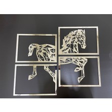 Geometrik 4'lü At Gümüş Pleksi Tablo Numa Concept Ncat
