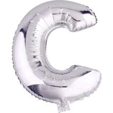 Rönesans Parti 16" Inç 40 cm Folyo Balon Gümüş Renk ''c'' Harfi
