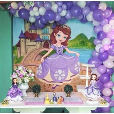 Rönesans Parti Prenses Sofia Mor Beyaz Lila Balon ve Balon Zinciri 100 Adet