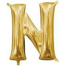 Best Parti 16" Inç 40 cm Folyo Balon Gold Renk '' N '' Harfi