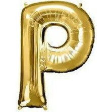 Best Parti 16" Inç 40 cm Folyo Balon Gold Renk '' P '' Harfi