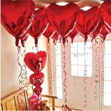 Best Parti 11 Parça Sevgililer Günü Kırmızı Kalp Balon, Folyo I Love You Seti 14 Şubat Süslemesi Sevgililer Günü