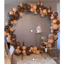 Best Parti Pastel Ten ve Çikolata Kahve Balon ve Balon Zinciri 70 Adet