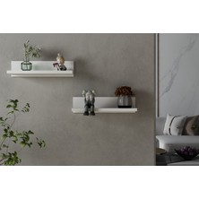 Nettrends Rubi Duvar Rafı Beyaz 40 cm 2'li Set