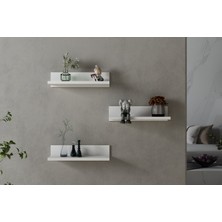 Nettrends Rubi Beyaz Duvar Rafı 3'lü Set 40 cm Suntalam Malzeme ile Modern Tasarım