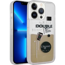 ZORE iPhone 13 Pro Max Kılıf Desenli Sıvılı Drink Kahve Tasarımlı