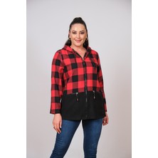 Lady Majestic Büyük Beden Kapüşonlu Kadın Baharlık  Mont