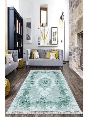 Viyana Home Dijital Baskılı Kaymaz Taban Yıkanabilir Klasik Salon Halısı Mutfak Halısı Yolluk Vh-Hk-66