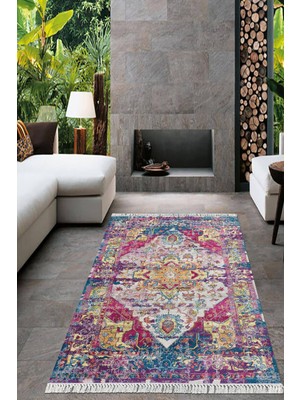 Viyana Home Dijital Baskılı Kaymaz Taban Yıkanabilir Modern Salon Halısı Mutfak Halısı Yolluk VH-HT-751