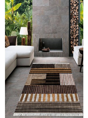 Viyana Home Dijital Baskılı Kaymaz Taban Yıkanabilir Modern Salon Halısı Mutfak Halısı Yolluk VH-HT-927