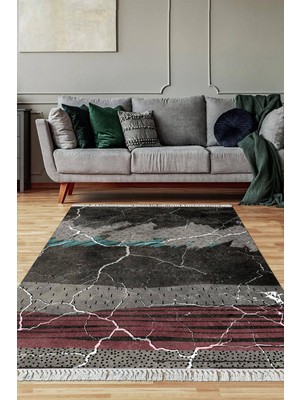 Viyana Home Dijital Baskılı Kaymaz Taban Yıkanabilir Salon Halısı Mutfak Halısı Yolluk VH-SD-308
