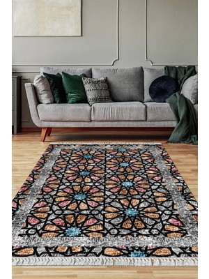 Viyana Home Dijital Baskılı Kaymaz Taban Yıkanabilir Salon Halısı Mutfak Halısı Yolluk VH-SD-812